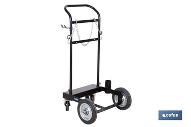 Cofan – Carro Portabidones de Acero | Ruedas Antipinchazo y Cadena de Seguridad | Para Bidones de 60 L